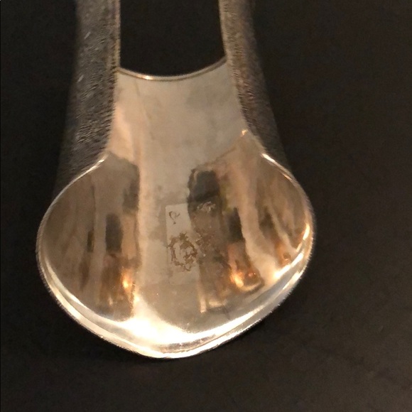 BOHEMIAN SILVER CUFF ETCHED W/BLACK BRACELET - Picture 5 of 8